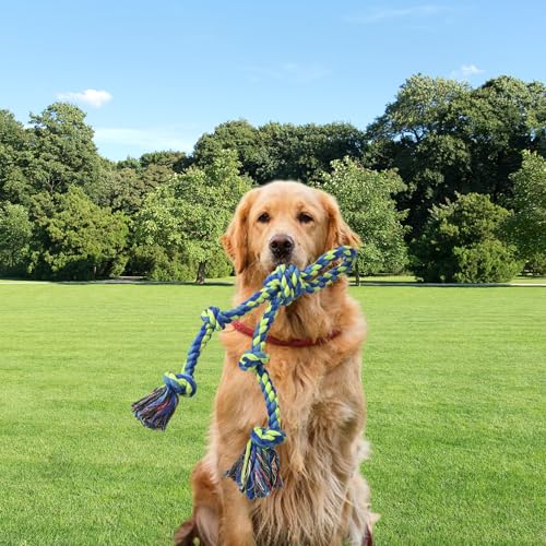 Heavy Duty Dog Rope Toys for Aggressive Chewers, Tough Tug of War Dog Toys for Large, Medium & Small Dogs - color: green