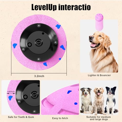 Interactive Dog Ball Toy, Smart Dog Toy for Medium and Large Dogs, Automatic Moving Rotating & Bouncing Ball, Durable E-TPU Material, IP54 Waterproof, Motion-Activated Dog Toy for Active Dogs - color: Pink