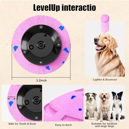 Interactive Dog Ball Toy, Smart Dog Toy for Medium and Large Dogs, Automatic Moving Rotating & Bouncing Ball, Durable E-TPU Material, IP54 Waterproof, Motion-Activated Dog Toy for Active Dogs - color: Pink