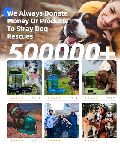 lesotc Portable Dog Water Bowl Dispenser - 77oz Travel Water Bottle with Pop-Out Drinking Bowl, No-Spill Design for Camping, Hiking & Car Rides - Keep Your Dog Hydrated Anywhere, Black