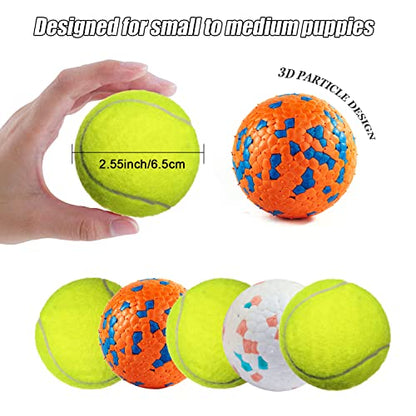 Indestructible Floating Bouncy Balls for Dogs - Small Breed, Lightweight Mini Tennis Balls - Odourless - 2.5" - 5 Pack - size: 5 pack tennis and Interactive Dog Ball