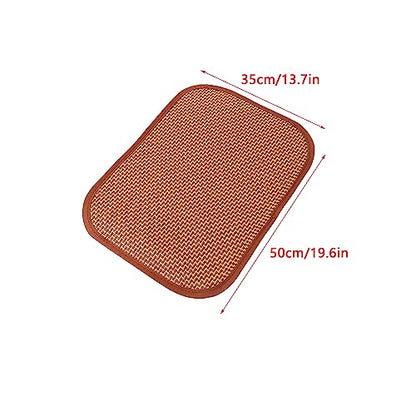 2 Pack Cat Cooling Mat Self Cool Pad Seats Summer Bamboo Rattan Woven Sleeping Rest Mats for Pets Puppy Dog Kitty Kennels Crates Guinea Pig Hamster Rabbit 35x50cm