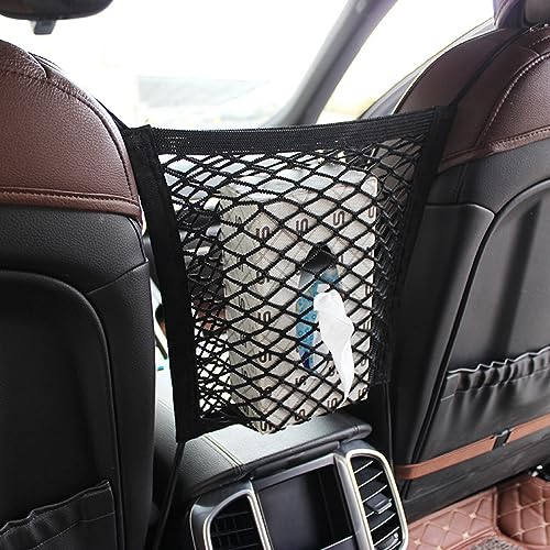 Car Dog Barrier Universal Dog Barrier Net Car Seat Net & Storage Bag Tear Resistant Pet Mesh Barrier Car Back Seat Organizer Easy to Install Dog Fence Safety Car Divider for Cars SUVs Vans Traveling