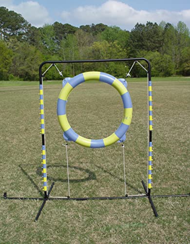 Agility Tire Jump - Double Walled Inflatale Tires with a Metal Frame Setup for Competition and Training - color: Purple-Orange