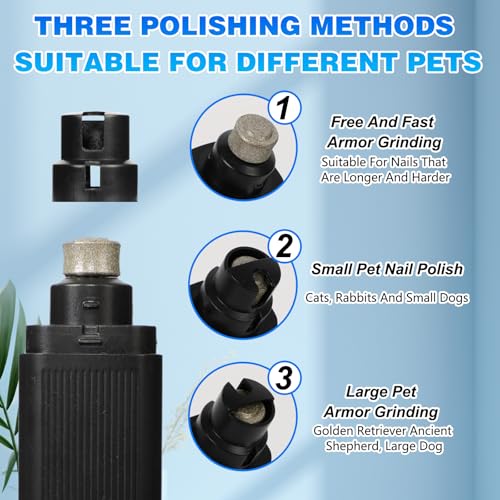 2026 New Cat Nail Trimmer - 2 Adjustable Speeds, 360° Grinding, Ultra Quiet Under 40dB, Safe Powerful Pet Nail Grooming Tool for All Cats & Dogs (Black) - color: Black