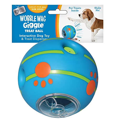 Wobble Wag Giggle Ball Interactive Dog Treat Dispensing Toy, Giggle Sounds Keeps Dogs Busy and Entertained, Pets Know Best - style: Treat