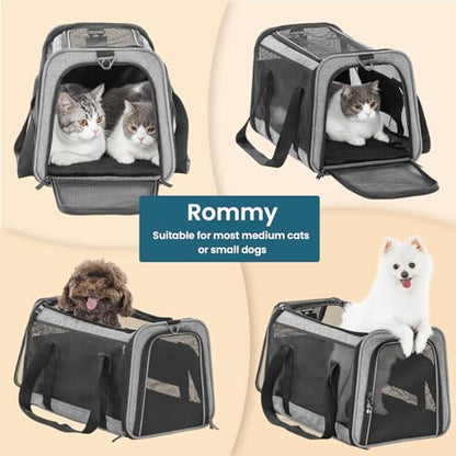 Petsfit Cat Carrier Dog Carriers Airline Approved, 18 x 11 x 11 Soft-Sided Pet Carrier, 3 Carrying Ways, Lightweight, Breathable, Escape Proof, with Adjustable Shoulder Strap and Soft Cushion - color: Z-Gray, size: 18.0"L x 11.0"W x 11.0"H