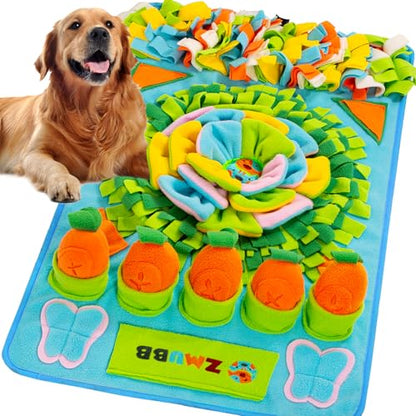 Pet Snuffle Mat for Dogs Sniff Mat Nosework Feeding Mat Slow Feeder Interactive Dog Puzzle Toys for Training and Stress Relief Encourages Natural Foraging Skills (31''x19''（Blue）) - size: 31''x19''（blue）