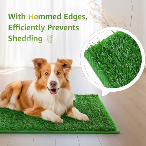 LOOBANI Dog Grass Pee Pads, Artificial Dog Grass Pads for Potty Tray, Fake Grass for Dogs to Pee On, Outdoor Indoor Pee Grass for Dog Potty (18.1*28.1 inch) - size: 18.1*28.1 inch