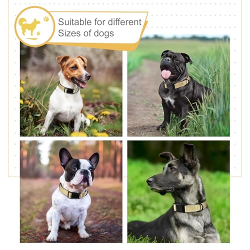 HEELE Dog Collar, Reflective Dog Collar, Soft Neoprene Padded Breathable Nylon Pet Collar Adjustable for Small Dogs, Light Khaki, S(10.23-14.96") - color: Light Khaki, size: Small (10.23-14.96")