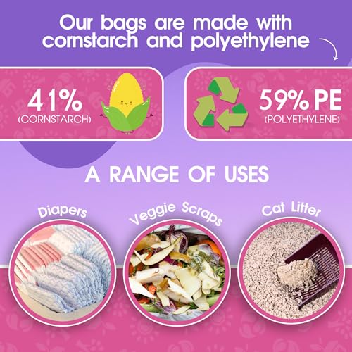 Pet N Pet 720 Counts Lavender Scented, Colorful Poop Bags for Dogs, 41% Plant Based & 59% PE Dog Poop Bags Rolls, Extra Thick Dog Waste Bag, Doggy Bag - size: 720 Count