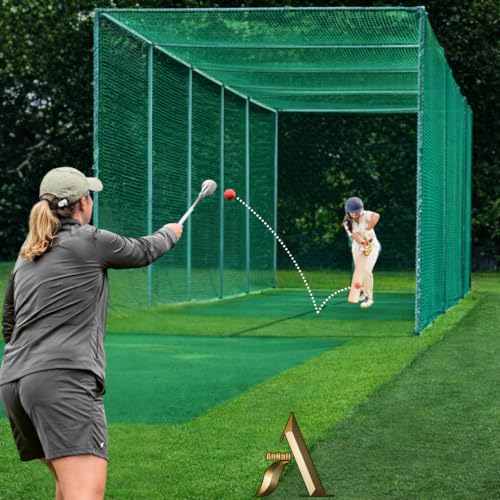 AnNafi® Speed Arm Ball Thrower | Cricket Practice Balls Speed Arm Launcher & Pickup | Fetch & Fold Ball Launcher Set | Cricket Practice Equipments (with Leather Ball, White) - color: White, size: With Leather Ball