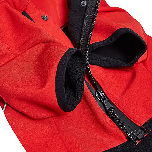 Blueberry Pet Windproof Waterproof Reflective Softshell Dog Jacket, Red, Size 18 - color: Red, size: Size 18