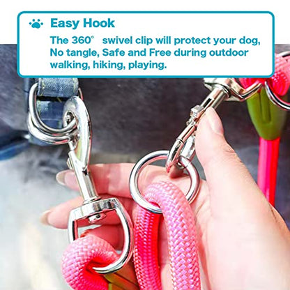 Hands Free Dog Leash - 13ft Reflective Rope for Large, Medium & Small Dogs - Walking, Jogging & Running, Dog Training Leash (Pink, 13Ft) - color: Pink