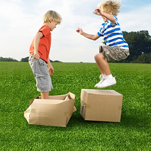 Premium Artificial Grass 3' x 7' Outdoor Rug, 1.38" Realistic Thick Turf for Garden, Yard, Fake Lawn, Dogs Synthetic Grass Mat, Rubber Backed with Drainage Holes, Customized Sizes - size: 3' x 7'