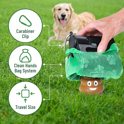 Small Pet Select Pooper Scooper, Dog Poop Scoop w/Bags for Pet Waste, Portable Design with Leash Clip and Bag Dispenser