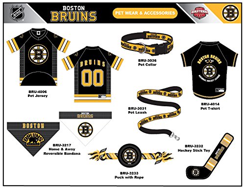 NHL Boston Bruins Tee Shirt for Dogs & Cats, X-Small. - Are You A Hockey Fan? Let Your Pet Be An NHL Fan Too! - color: Boston Bruins, size: X-Small