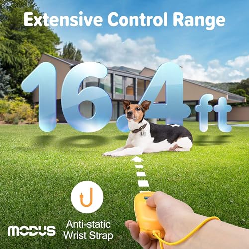 MODUS Ultrasonic Dog Barking Control Device,3 in 1 Sonic Bark Deterrent with LED Light Dog Training Tool&Behavior Aids, Rechargeable Anti Barking Device, Barking Silencer for Dogs(Indoor & Outdoor)