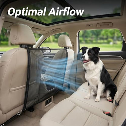 Dog Car Net Barrier for Back Seat, Pet Mesh Divider Gate Between Seats, SUV Truck Backseat Safety Barrier for Dogs Travel