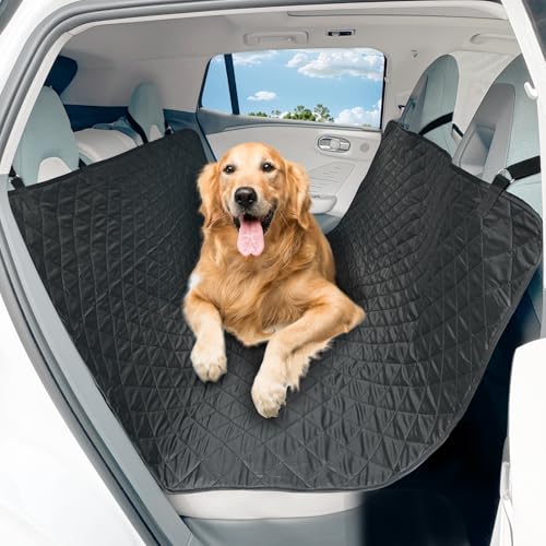 Large Dog Car Seat Cover for Back Seat, Universal Fit Bench Car Seat Cover, Waterproof Dog Hammock for Car with Adjustable Straps, Durable Seat Protector for Cars, Trucks & SUVs, Black - size: 51''x57''