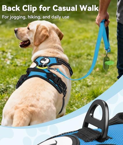 Joytale No Pull Dog Harness Medium Sized Dog, Reflective Pet Vest with Front Clip, Adjustable Soft Padded Harnesses with Easy Control Handle for Training and Walking, Sky Blue, M - color: SkyBlue, size: Medium