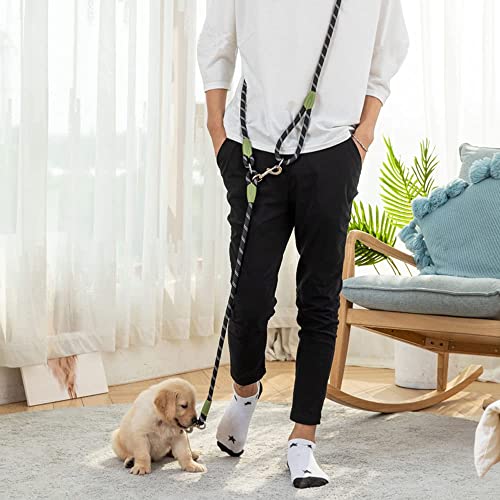 Hands Free Dog Leash Crossbody Dog Running Leash Handsfree Pet Rope for Hiking Training Heavy Duty Reflective Pet Walking Belt (Black) - color: Black