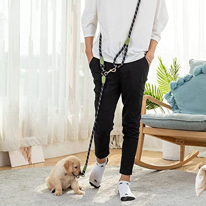 Hands Free Dog Leash Crossbody Dog Running Leash Handsfree Pet Rope for Hiking Training Heavy Duty Reflective Pet Walking Belt (Black) - color: Black