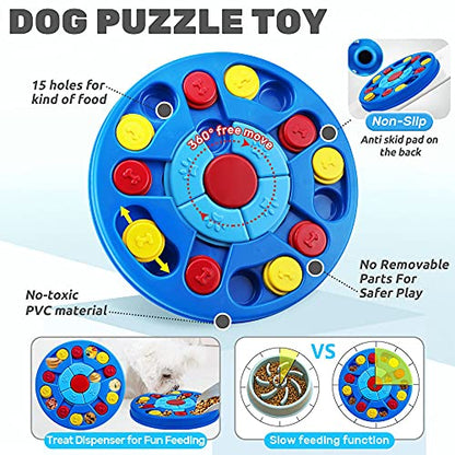 Joansan Dog Puzzle Toys Interactive Puzzle Game Dog Toy for Smart Dogs IQ Stimulation Treat Puzzle Toy for Dogs Treat Training,Puzzle Slow Feeder to Aid Pets Digestion (Advanced Level 2-3)