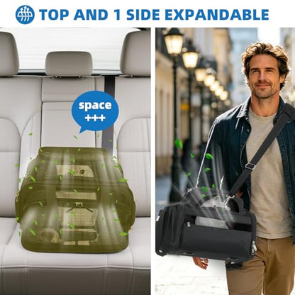 pidipiti 18x14x8 TSA Approved,top and Side Expandable pet Carrier for Extra-Small Dog Under 6 lbs,or Medium cat Under 10 lbs,for Airlines only Have 8'' Height Space underseat