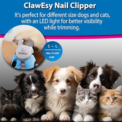 Dog Nail Clipper with Ultra Bright LED Light for Bloodline, Stainless Steel Pet Nail Trimmer with Safety Guard, Ergonomic Handle, Free Nail File for Smooth, Easy Grooming. Dogs and Cats(Pink)