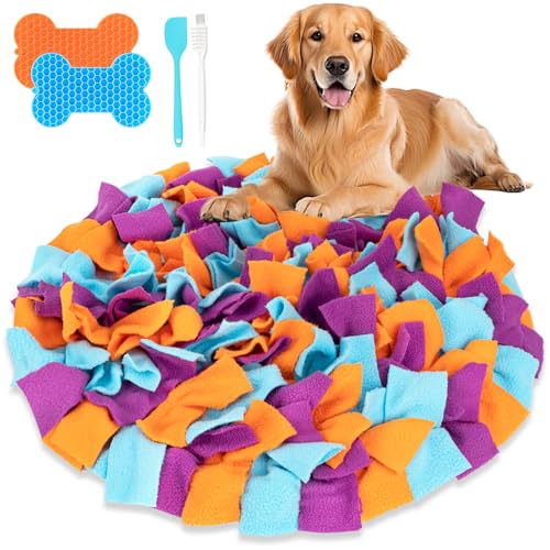 Snuffle Mat for Dogs, 17.7" Slow Feeder Foraging Dog Puzzle Toy for Stress Relief & Smell Training, Interactive Enrichment to Keep Dogs Busy, for Puppy/Medium/Large Breed