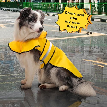Paiaite Waterproof Hooded Dog Raincoat with Reflective Strips Yellow Duck XS - color: Yellow Duck, size: XS-(2~6lb) | Chest(~13.78-14.95")|Back(10.2")
