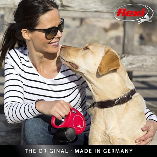 FLEXI New Classic Tape Retractable Dog Leash for Large Dogs Upto 110 lbs. – 26 ft., Black | Tangle Free Pet Walking Leash with One-Handed Brake, Pause, Lock|German Quality Product - color: Multi, size: L (Pack of 1)