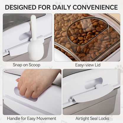 ALL FOR PAWS Stainless Steel Pet Food Storage Container with Airtight Lid & Scoop, 304 Stainless Metal Storage Bin for Dry Cat Food&Treats, Bird Seed, Up to 7 Lbs, Keep Fresh, Easy to Clean