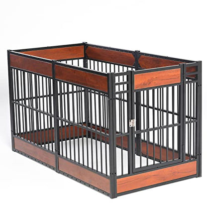 Dog Playpen, 31.5" Height Dog Pen Indoor, Heavy Duty, Safe and Sturdy, Furniture Style Puppy Pen - color: MAHOGANY, style: 6 Panels (31.5" High)