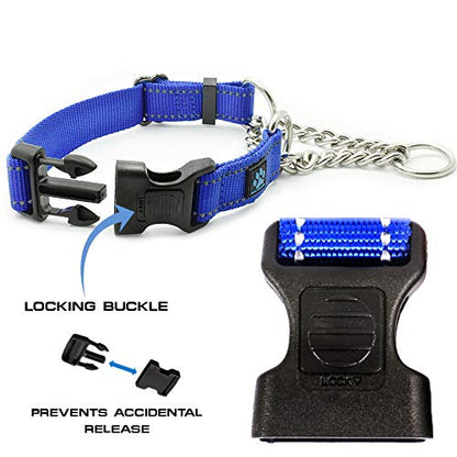 Max and Neo Stainless Steel Chain Martingale Collar - We Donate to a Dog Rescue for Every Collar Sold (Medium, Black) - color: BLACK, size: Medium
