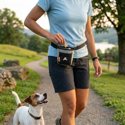 OllyDog, Goodie Treat Bag, Dog Treat Training Pouch | Magnetic Closure | 3 Ways to Wear | Hands-Free Waist Belt | Water-Resistant Recycled Vegan Fabric (Wasabi Stone) - color: Wasabi Stone