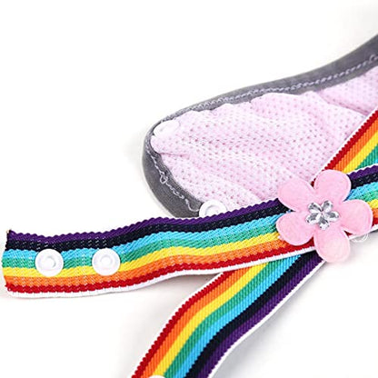 Zerodis 6 Different Size Dog Puppy Diaper Nappy, Physiological Sanitary Design Menstrual Suspender Color Rainbow Label Dog Puppy Diaper Nappy