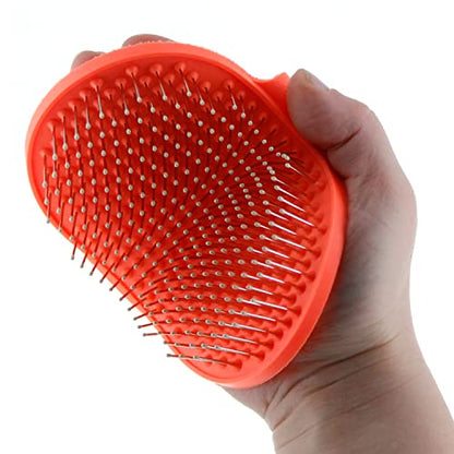 Raw Paws Grooming Brush for Dogs & Cats - Rubber Tipped Pin Brush, 1 ct | Deshedding Brush - Short & Long Hair - Gentle Detangler - Hand-Held Pet Grooming Tool - Massage Brush