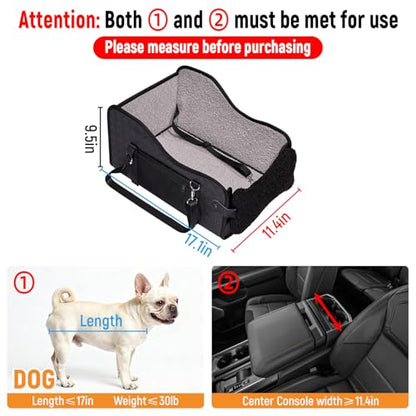TKYZ Center Console Dog Car Seat,Pet Puppy Middle Console Dog Car Seat for Small Dogs (Full-Size Truck Black)