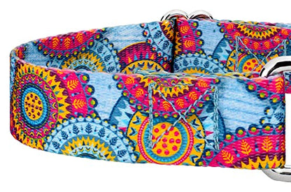 Country Brook Petz - Sky Mandala Martingale Dog Collar - Groovy Collection Featuring Far Out Designs (1/2 Inch, 2XS) - color: Sky Mandala, size: 2XS (Pack of 1)