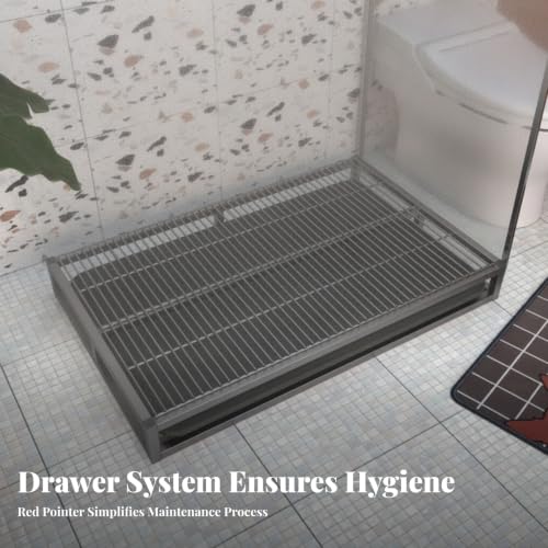 Slatted Dog Potty Open-Grid Surface Drawer-Style Dog Toilet Drainage Design Puppy Potty Tray, Small 52cm 35cm - size: Small 52cm 35cm