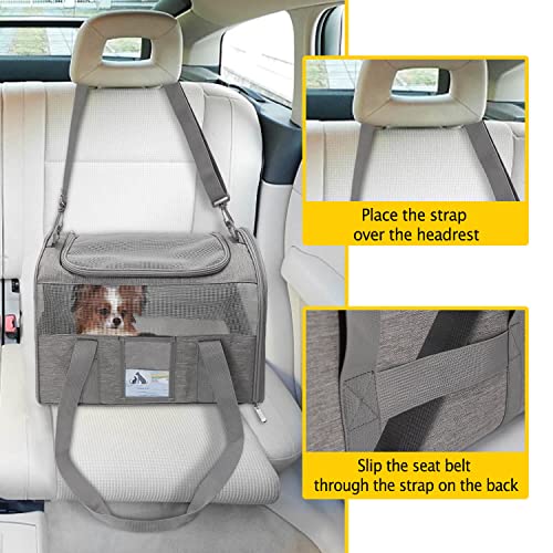 Refrze Cat Carrier,Dog Carriers for Small Dogs Medium Cats Pet Carrier up to 15 Lbs, TSA Airline Approved Cat Carrier Soft, Cat Dog Crate Travel Bag,Grey - color: Grey, size: 17.0"L x 12.0"W x 11.0"H