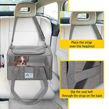 Refrze Cat Carrier,Dog Carriers for Small Dogs Medium Cats Pet Carrier up to 15 Lbs, TSA Airline Approved Cat Carrier Soft, Cat Dog Crate Travel Bag,Grey - color: Grey, size: 17.0"L x 12.0"W x 11.0"H