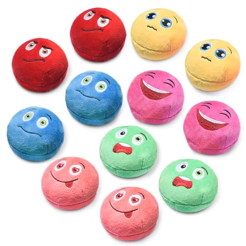 Squeaky Dog Toys, Stuffed Plush Puppy Toy Balls to Keep Them Busy, (12 Pack) Interactive Funny Pet Ball with Squeaker for Puppies Small Breed Dogs - style: Small 2.6" (12 Pack)