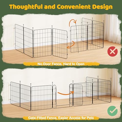Yaheetech Expandable Dog Playpen, 8 Panel 24 inch Puppy Playpen with Door Indoor/Outdoor Pet Fence for Small Medium Dogs - size: 24 inch