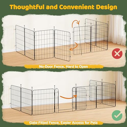 Yaheetech Expandable Dog Playpen, 8 Panel 24 inch Puppy Playpen with Door Indoor/Outdoor Pet Fence for Small Medium Dogs - size: 24 inch