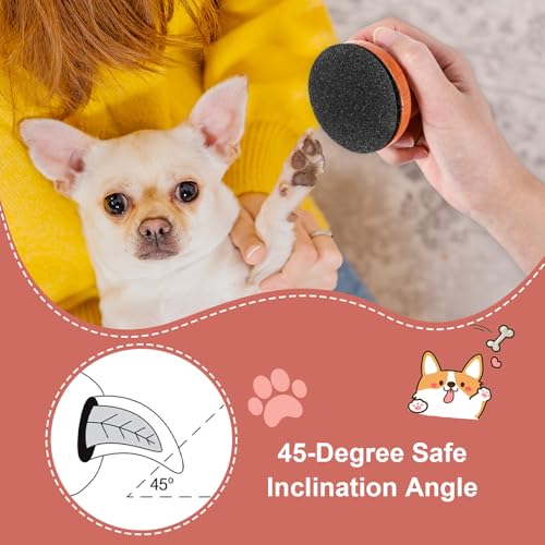 CIATBYYJ Dog Nail File with 6Pcs Replaceable Filing Disc, Dog Scratch Board for Safe and Easy Nail Care, Dogs Nails Scratch Board Ensures Smooth and Healthy Nails for Dogs and Cats