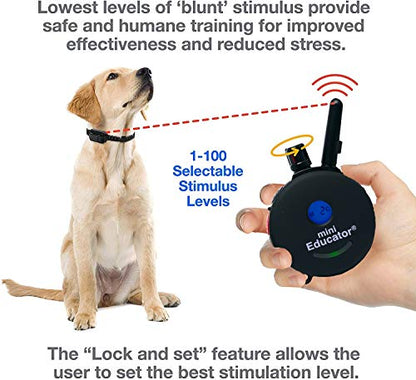 E-Collar ET-300 / ET-302 Dog Training Collar System with Remote - 1/2 Mile Range - Waterproof, Vibration, Sensation - Includes eOutletDeals Pet Towel (2 Dog System - ET-302 Black) - size: 2 Dog System - ET-302 BLACK