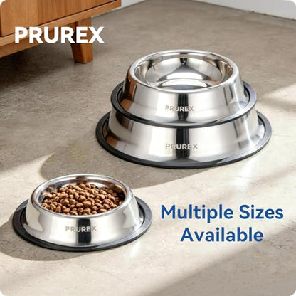 Nonslip Stainless Steel Dog Bowls, Dishwasher Safe, Rust Resistant, Single(Large)